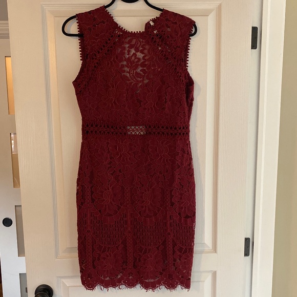 Burgundy Lace Dress - Picture 1 of 3
